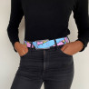 The Pop Square Pink Flamingo Silicone like plastic Belt. Men and Women