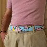 ceinture imprimée pop square pink flamingo portée