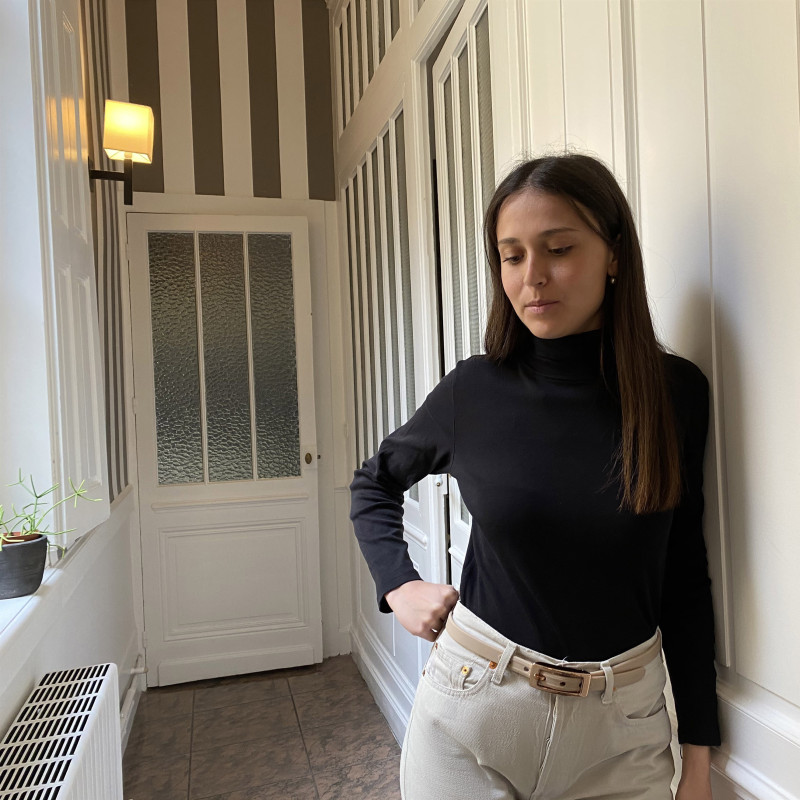 ceinture fine la charmeuse beige  femme portée