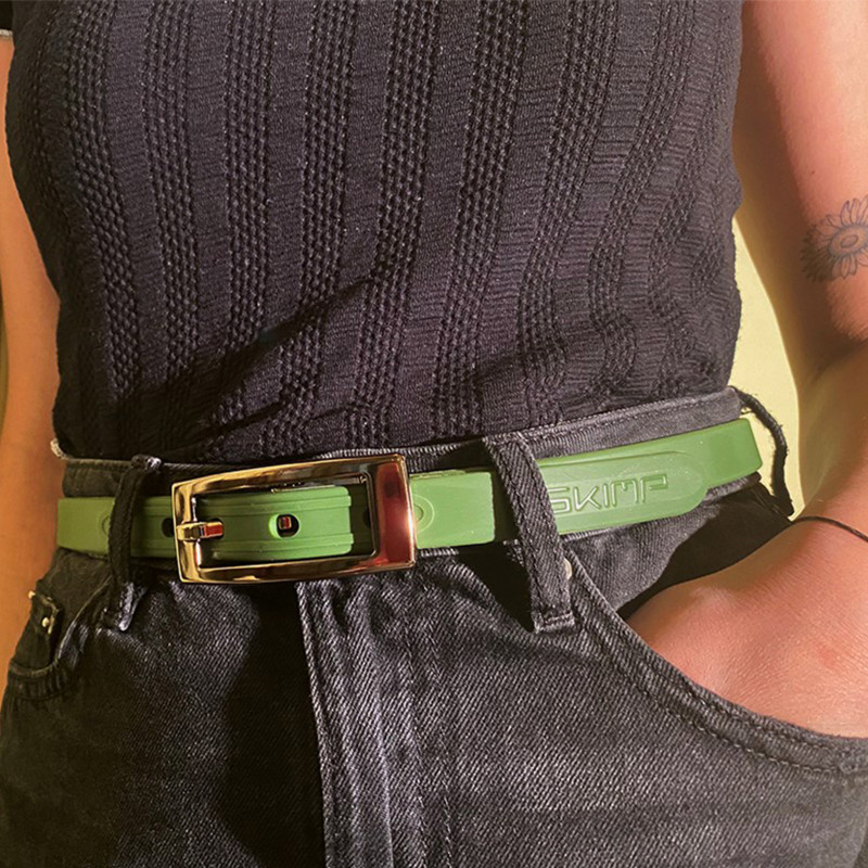 ceinture fine la charmeuse kaki portée femme