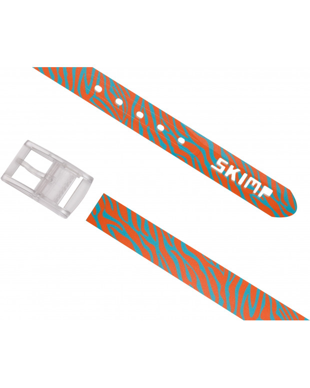 ceinture imprimée zèbre orange à plat