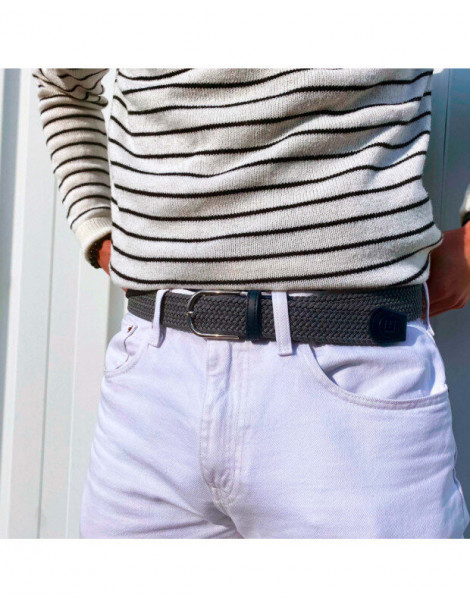 ceinture tressée l'aventurière gris clair portée