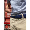 ceinture homme tressée l'aventurière bleu marine portée