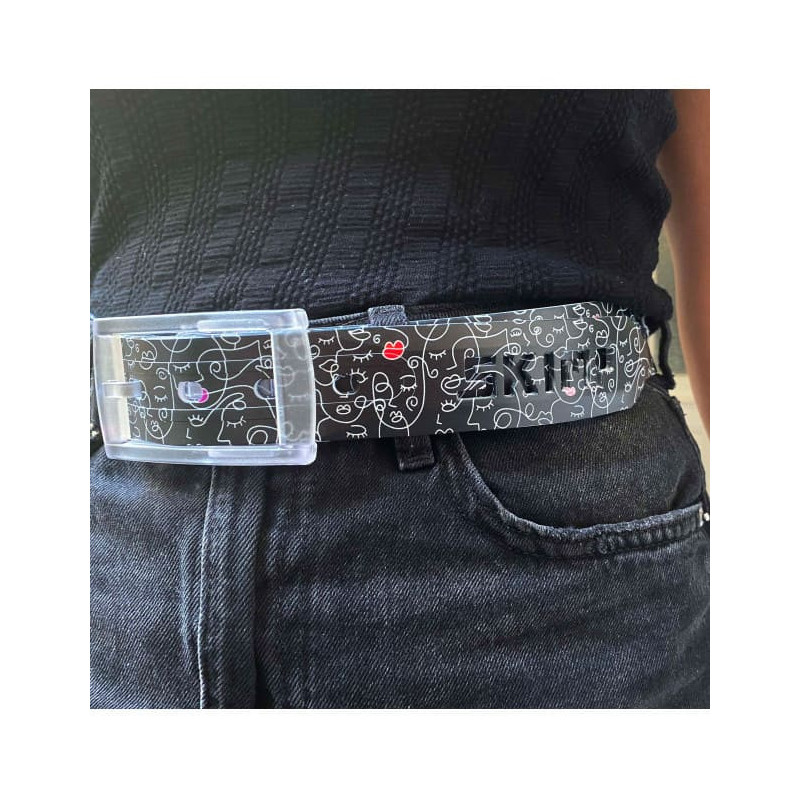The Black Kiss belt silicone like plastic belt, for Men and Women