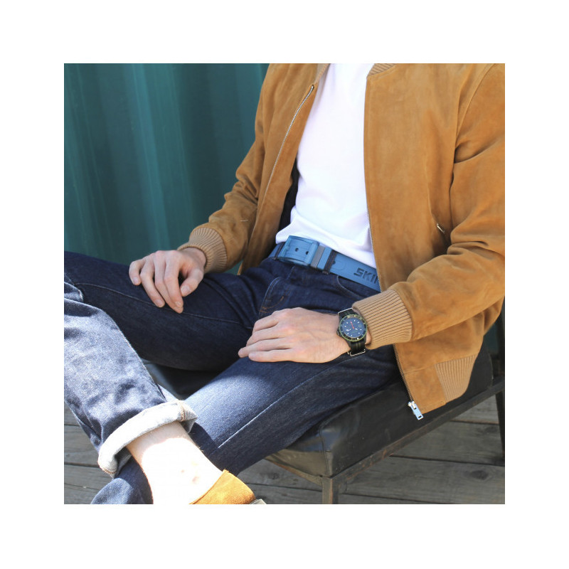 ceinture portée homme, old blue