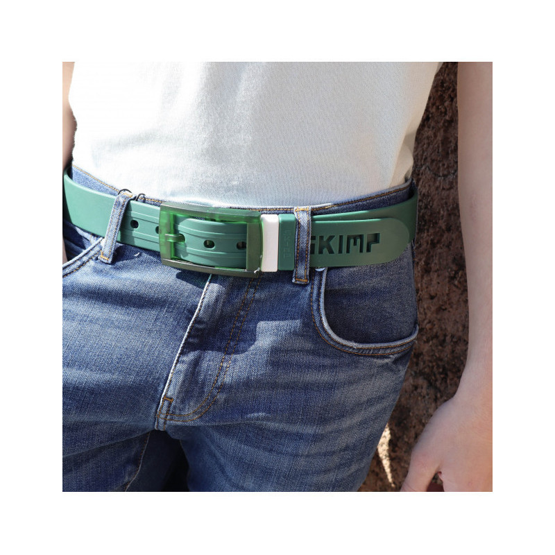 ceinture portée homme, verte bouteille