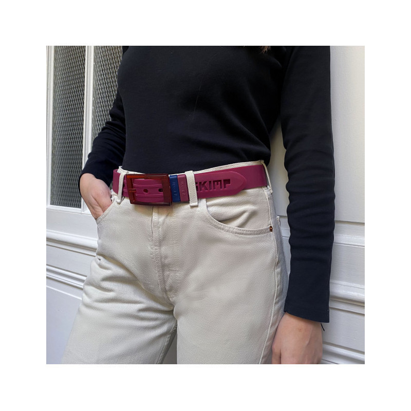 L'Originale burgundy silicon like plastic belt, for men and women