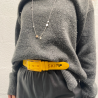 ceinture femme recyclable jaune moutarde portée
