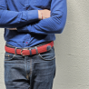 The "adventurer" burgundy braided belt