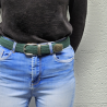 ceinture tressée femme portée verte foncée