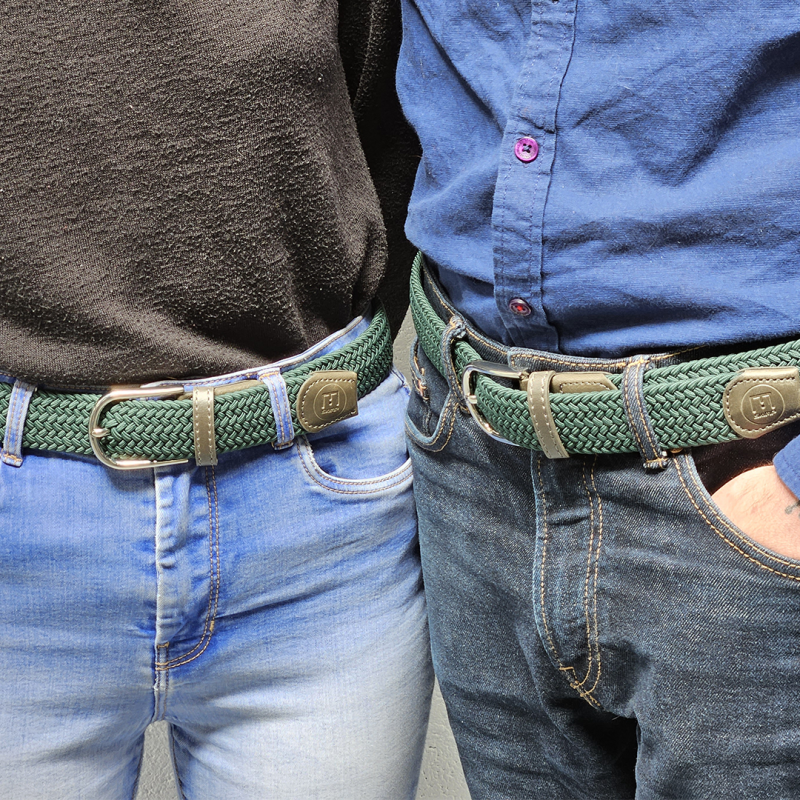 The "adventurer" dark green braided belt