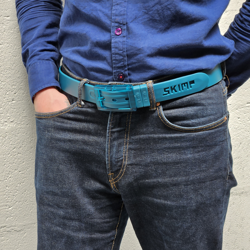 L'Originale duck blue silicon like plastic belt, for men and women
