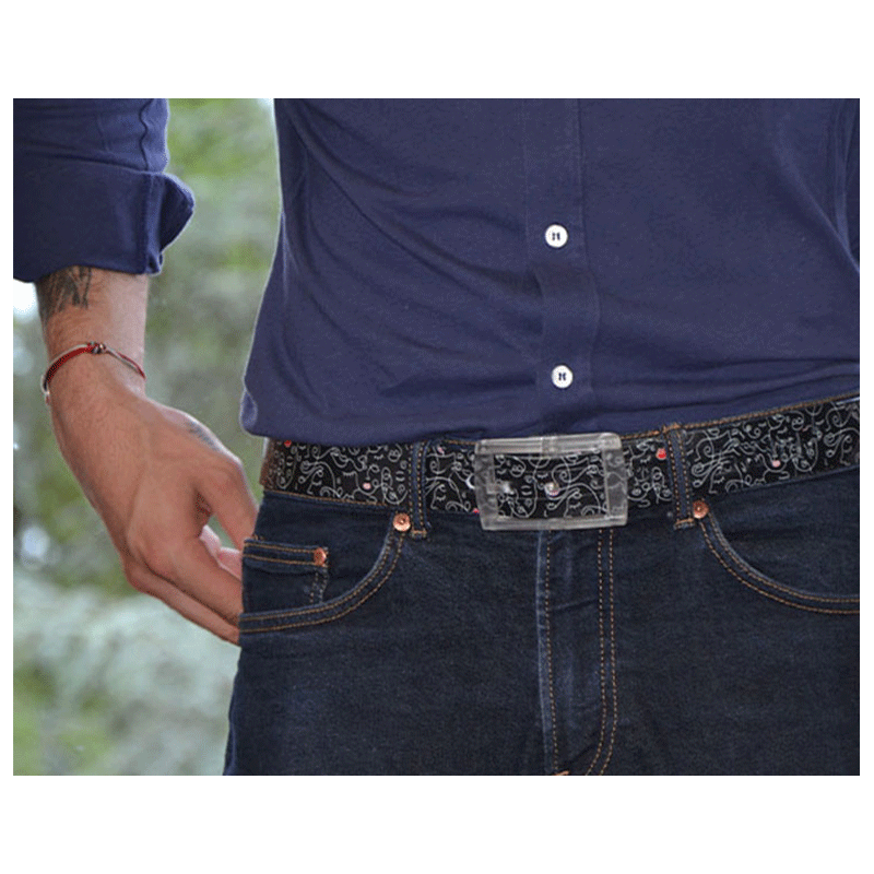 The Black Kiss belt silicone like plastic belt, for Men and Women