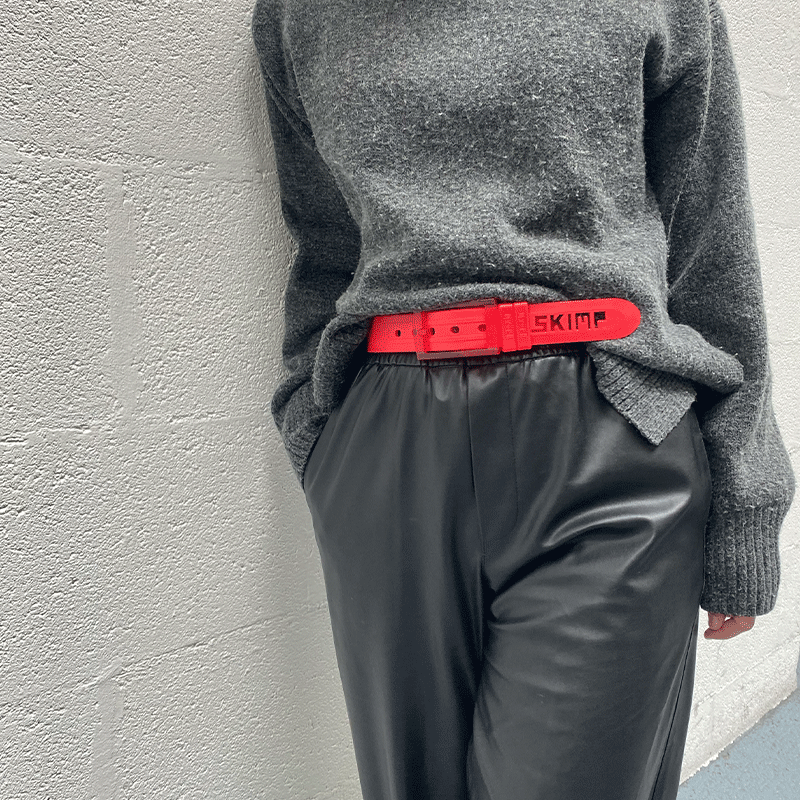 L'Originale red silicon like plastic belt, for men and women