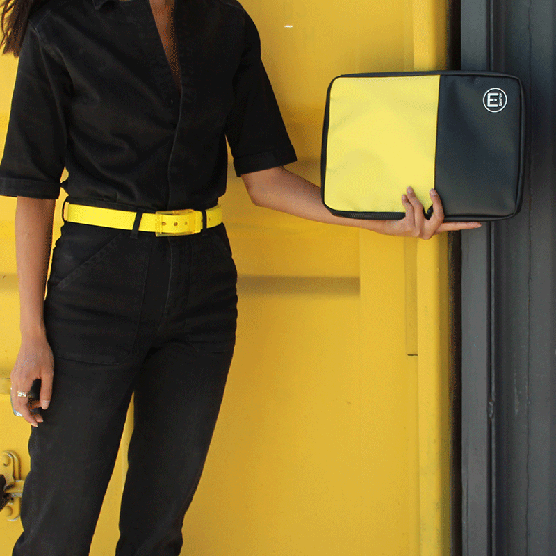 L'Originale yellow silicon like plastic belt, for men and women