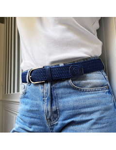 ceinture femme tressée l'aventurière bleu marine portée