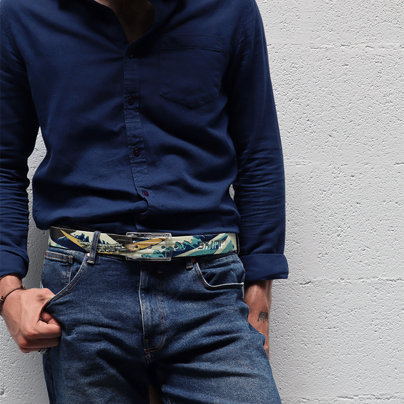 ceinture imprimée Hokusai waves unisexe