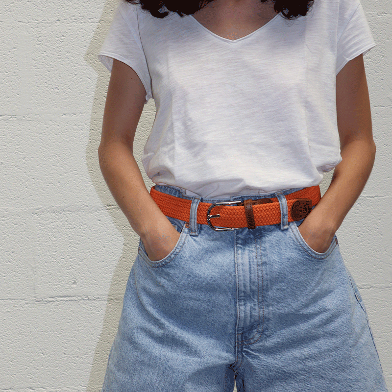 The "adventurer" ORANGE braided belt