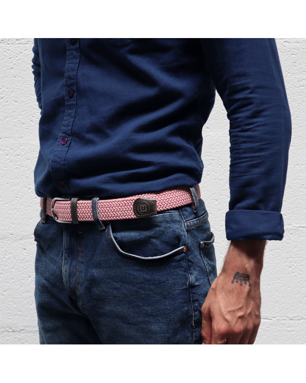The "adventurer" LIGHT PINK braided belt Color Light pink Size L Taille