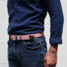 ceinture homme tressée l'aventurière rose pâle portée