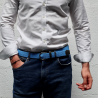 ceinture tressée homme portée l'aventurière bleu ciel portée