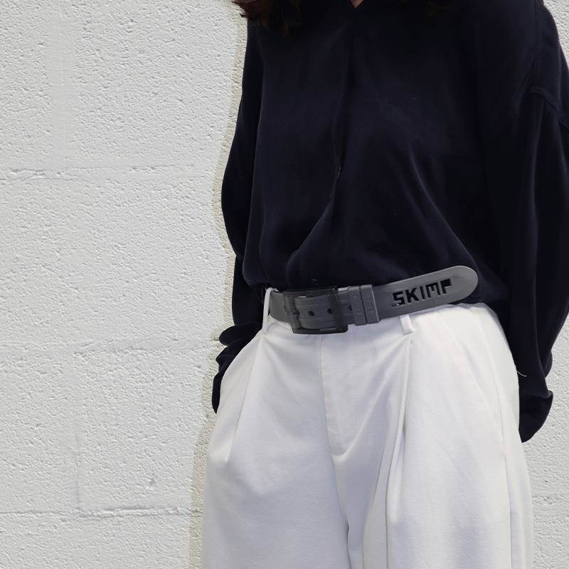 L'Originale Dark Grey silicon like plastic belt, for en and women