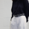 L'Originale Dark Grey silicon like plastic belt, for en and women
