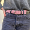 ceinture femme tressée l'aventurière rose pâle portée