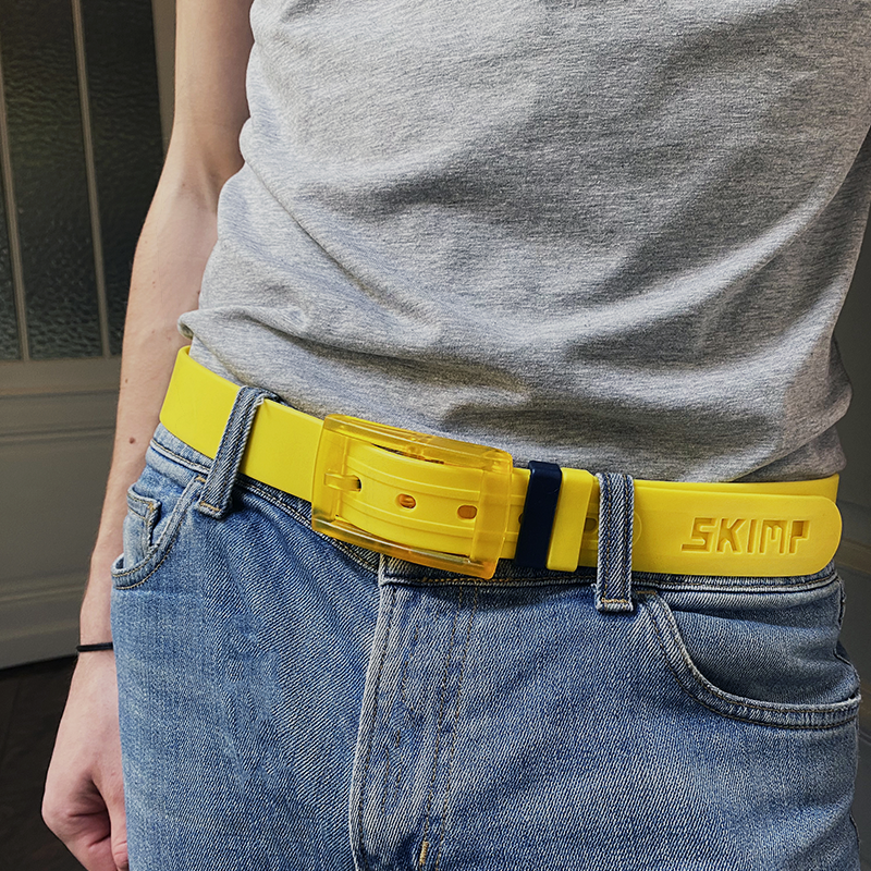 L'Originale yellow silicon like plastic belt, for men and women