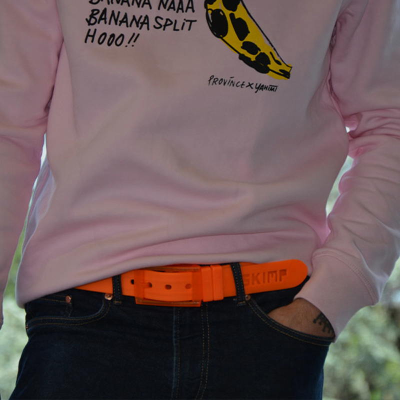 L'Originale orange silicon like plastic belt, for men and women
