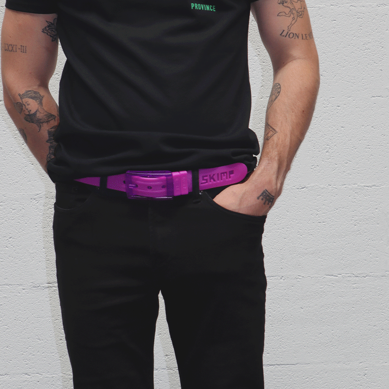 L'Originale Neon Violet silicon like plastic belt, for men and women