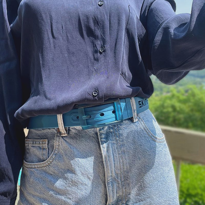 L'Originale old blue silicon like plastic belt, for men and women
