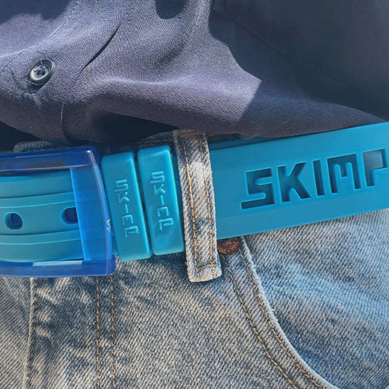 L'Originale azur blue silicon like plastic belt, for men and women