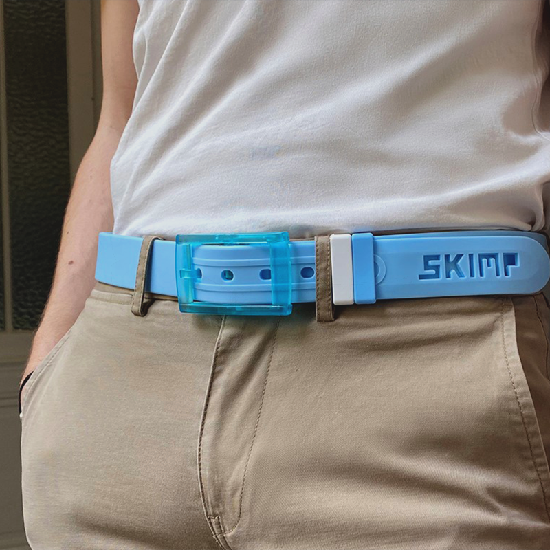L'Originale light blue silicon like plastic belt, for men and women