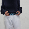 ceinture bleue gris motif camouflage unisexe portée