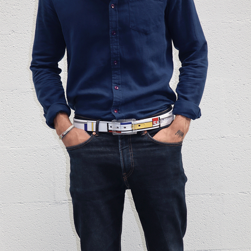 The Geometrique belt, recyclable plastic belt, for men and women