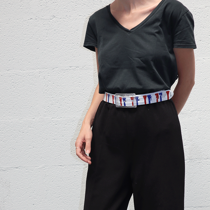 The " 3 tees" belt by the golf artist : Hubert Privé belt