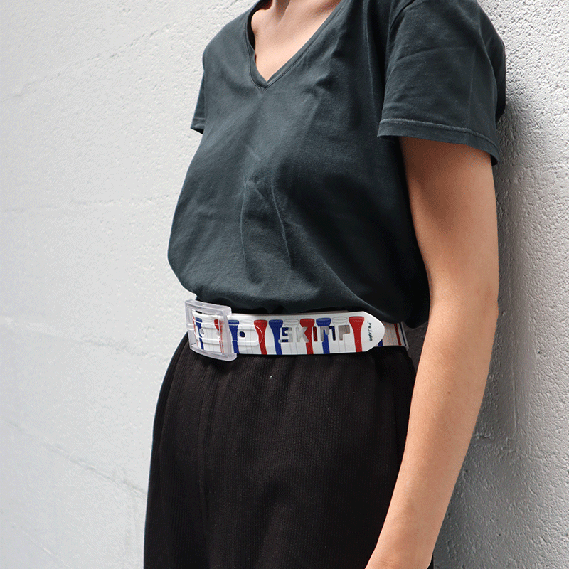 The " 3 tees" belt by the golf artist : Hubert Privé belt