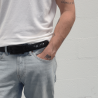 L'Originale noire silicon like plastic belt, for men and women