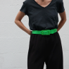 ceinture portée femme, verte fluo