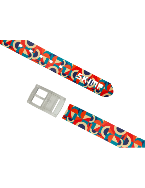 Ceinture imprimée motif Seventies orange