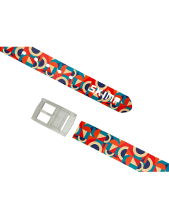 Ceinture imprimée motif Seventies orange