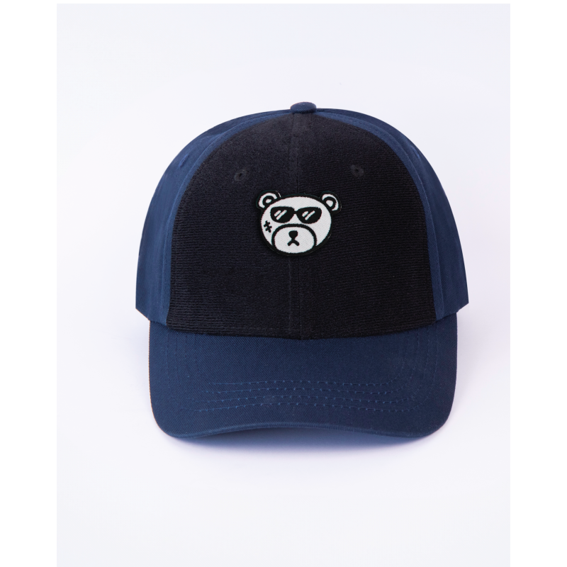 patch brodé ours à lunettes sur casquette