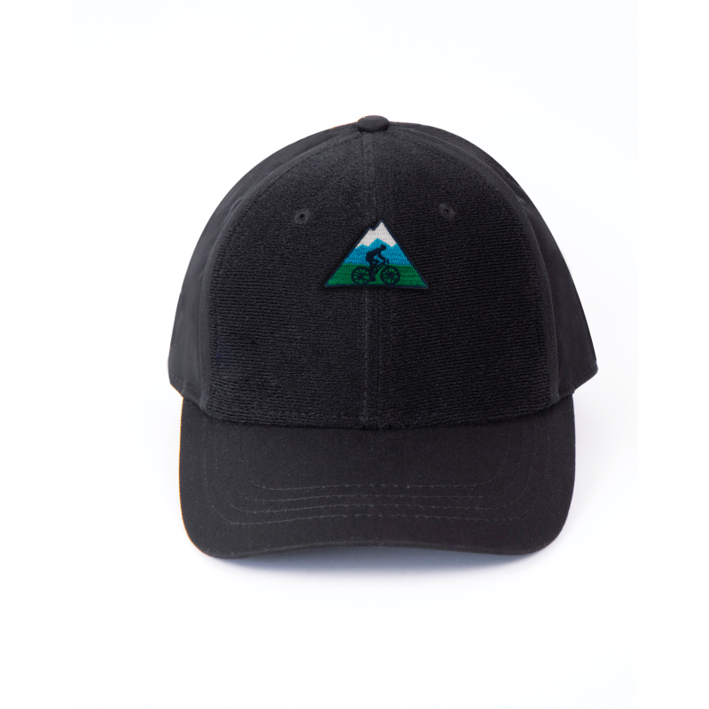 patch brodé vélo sur casquette noire
