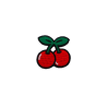 patch brodé cerise
