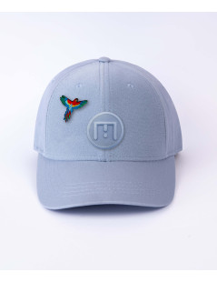 casquette bleue ciel avec patch skimp et patch perroquet