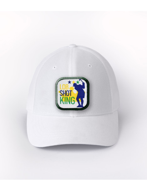 patch lob shot sur casquette blanche