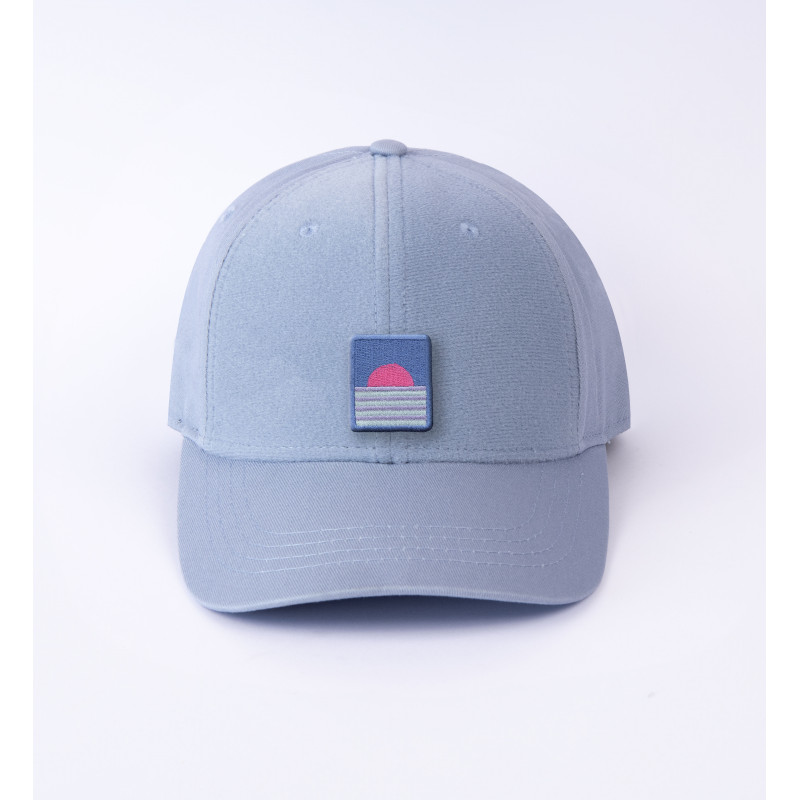 patch sunset sur casquette bleu ciel