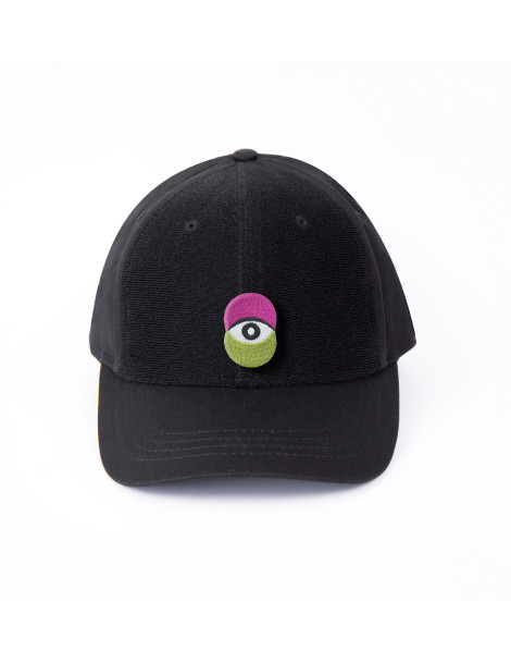 patch oeil sur casquette noire