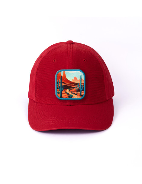 patch desert sur casquette rouge